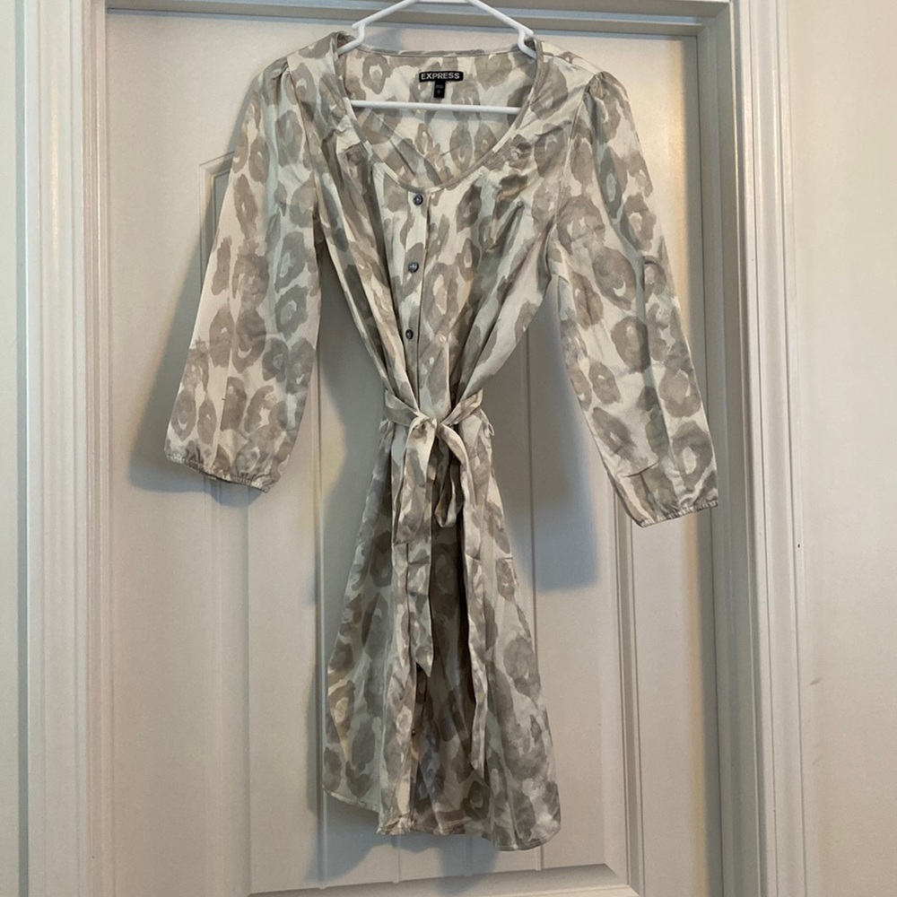 White and gray Express dress